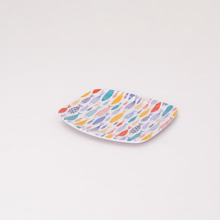Bright Designs Melamine Small Plate (L 18cm W 18cm) Fish'n'fish (Summer Collection)