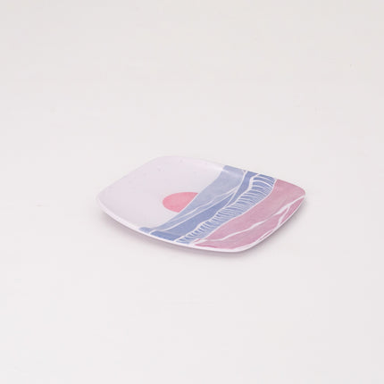 Bright Designs Melamine Small Plate Set of 6 (L 18cm W 18cm) Wave (Summer Collection)