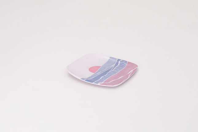 Bright Designs Melamine Small Plate Set of 6 (L 18cm W 18cm) Wave (Summer Collection)