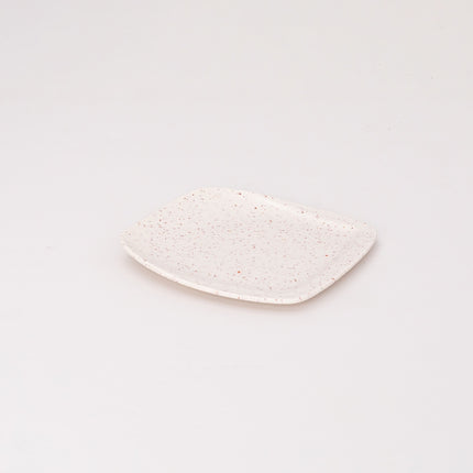 Bright Designs Melamine Small Plate Set of 6 (L 18cm W 18cm) Creamy with Brown (Summer Collection)