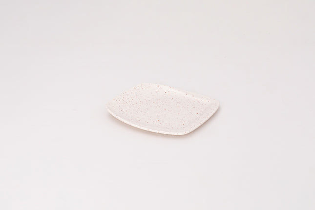 Bright Designs Melamine Small Plate Set of 6 (L 18cm W 18cm) Creamy with Brown (Summer Collection)