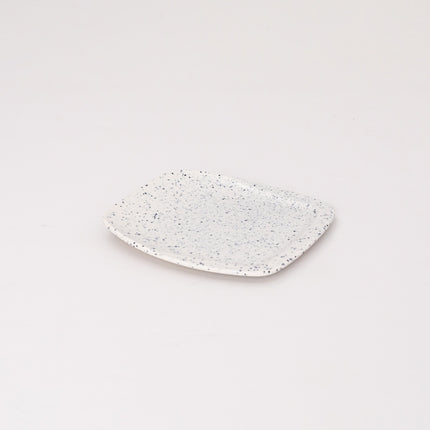 Bright Designs Melamine Small Plate (L 18cm W 18cm) Creamy with Black (Summer Collection)