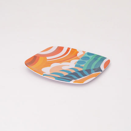 Bright Designs Melamine Small Plate Set of 6 (L 18cm W 18cm) AI (Summer Collection)