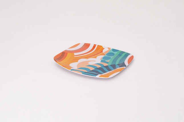Bright Designs Melamine Small Plate Set of 6 (L 18cm W 18cm) AI (Summer Collection)