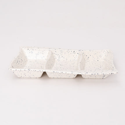 Bright Designs Melamine Savory Tray Set of 2 (L 30cm W 19cm H 3cm) Creamy with Black (Summer Collection)