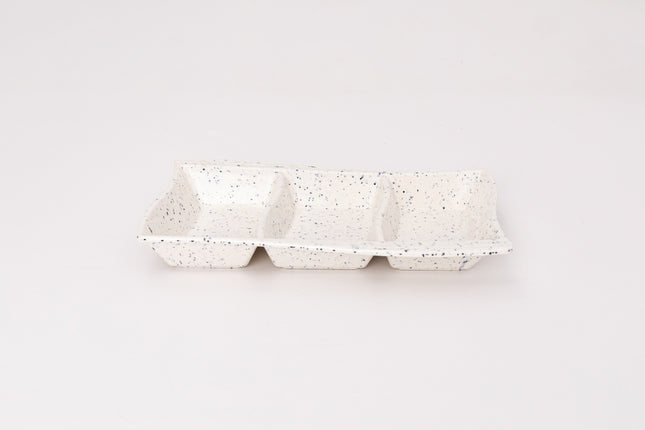 Bright Designs Melamine Savory Tray Set of 2 (L 30cm W 19cm H 3cm) Creamy with Black (Summer Collection)