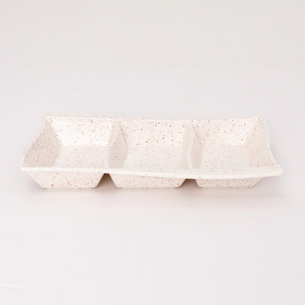 Bright Designs Melamine Savory Tray Set of 6 (L 30cm W 19cm H 3cm) Creamy with Brown (Summer Collection)
