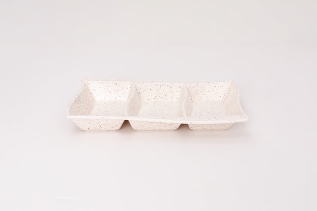 Bright Designs Melamine Savory Tray Set of 6 (L 30cm W 19cm H 3cm) Creamy with Brown (Summer Collection)