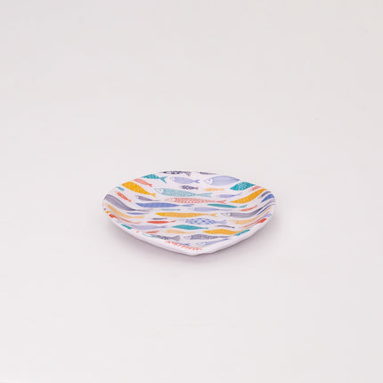 Bright Designs Melamine Matt Side Plate Set of 6 (16 cm) Fish'n'fish (Summer Collection)