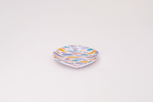 Bright Designs Melamine Matt Side Plate Set of 6 (16 cm) Fish'n'fish (Summer Collection)