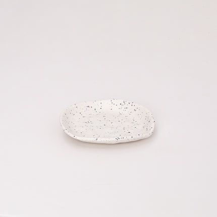 Bright Designs Melamine Matt Side Plate Set of 6 (16 cm) Creamy with Black (Summer Collection)