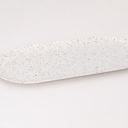 Bright Designs Melamine Savory Tray Set of 2 (L 30cm W 19cm H 3cm) Creamy with Black (Summer Collection)(Summer Collection)