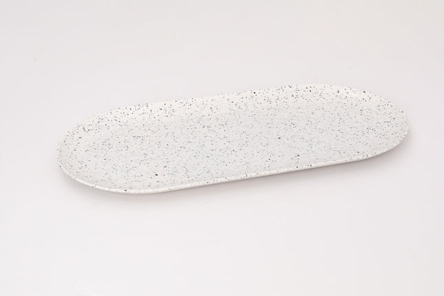 Bright Designs Melamine Savory Tray Set of 2 (L 30cm W 19cm H 3cm) Creamy with Black (Summer Collection)(Summer Collection)
