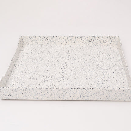 Bright Designs Melamine Matt Square Tray Set of 1 (L 38cm W 38cm) Creamy with Black (Summer Collection)
