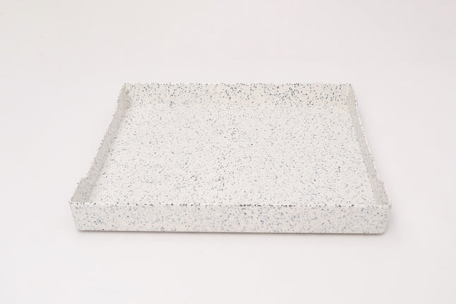 Bright Designs Melamine Matt Square Tray Set of 1 (L 38cm W 38cm) Creamy with Black (Summer Collection)