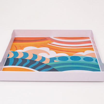 Bright Designs Melamine Matt Square Tray Set of 1 (L 38cm W 38cm) AI (Summer Collection)