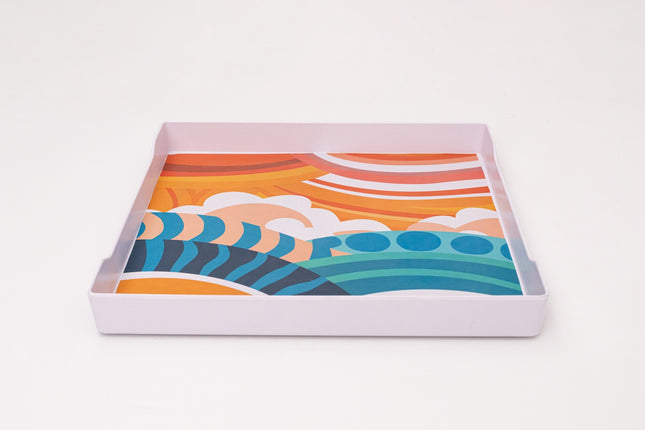 Bright Designs Melamine Matt Square Tray Set of 1 (L 38cm W 38cm) AI (Summer Collection)