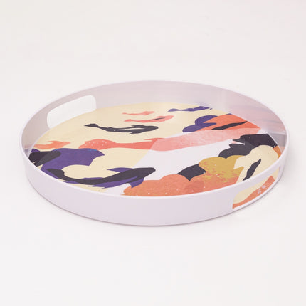 Bright Designs Melamine Round Tray Set of 1 (D 38cm) Whales (Summer Collection)