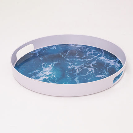 Bright Designs Melamine Round Tray Set of 1 (D 38cm) Ocean (Summer Collection)