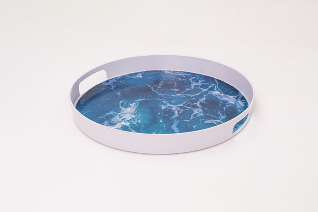 Bright Designs Melamine Round Tray Set of 1 (D 38cm) Ocean (Summer Collection)