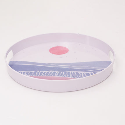 Bright Designs Melamine Round Tray Set of 1 (D 38cm) wave (Summer Collection)