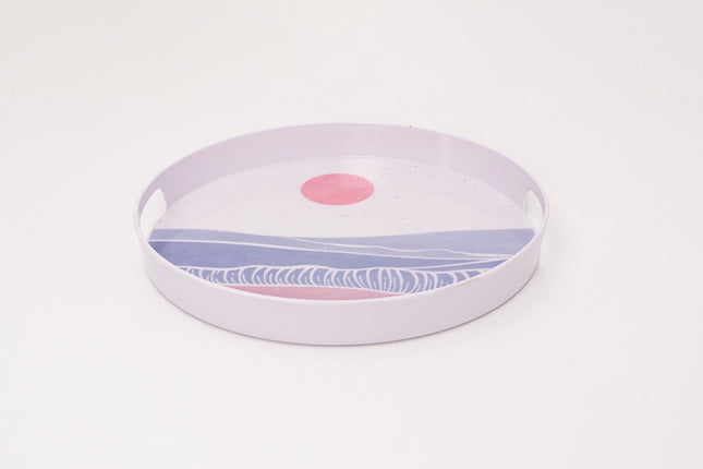 Bright Designs Melamine Round Tray Set of 1 (D 38cm) wave (Summer Collection)