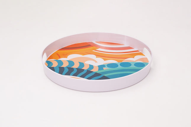Bright Designs Melamine Round Tray Set of 1 (D 38cm) AI (Summer Collection)