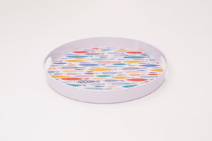 Bright Designs Melamine Round Tray Set of 1 (D 38cm) Fish'n'fish (Summer Collection)