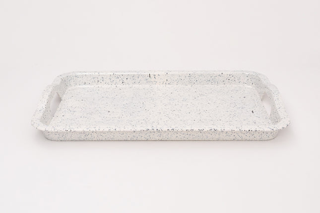 Bright Designs Melamine Rectangle Tray Set of 1 (L 55cm W 35cm) Creamy with Black (Summer Collection)