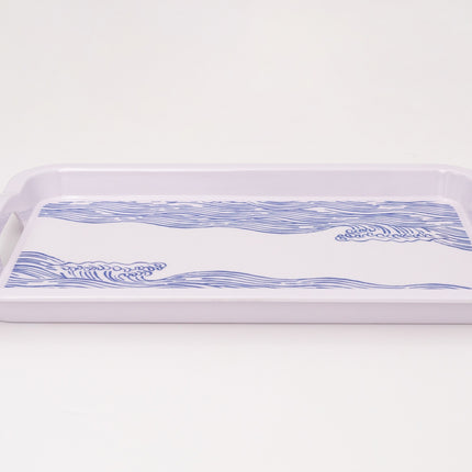 Bright Designs Melamine Rectangle Tray Set of 1 (L 55cm W 35cm) Blue Waves (Summer Collection)