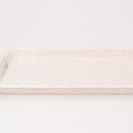Bright Designs Melamine Rectangle Tray Set of 1 (L 55cm W 35cm) Creamy with Brown (Summer Collection)