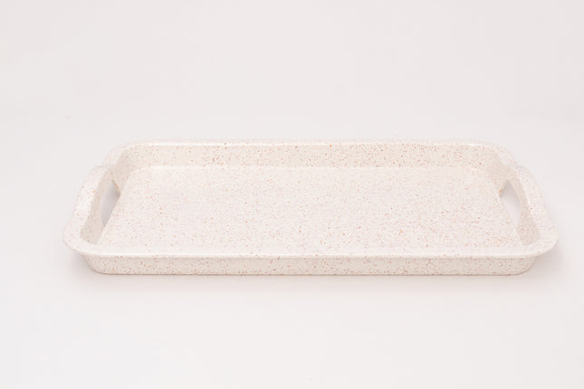 Bright Designs Melamine Rectangle Tray Set of 1 (L 55cm W 35cm) Creamy with Brown (Summer Collection)