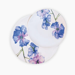 FM Blue Flower Coup Decorated Dinnerware Set (46 Pieces)