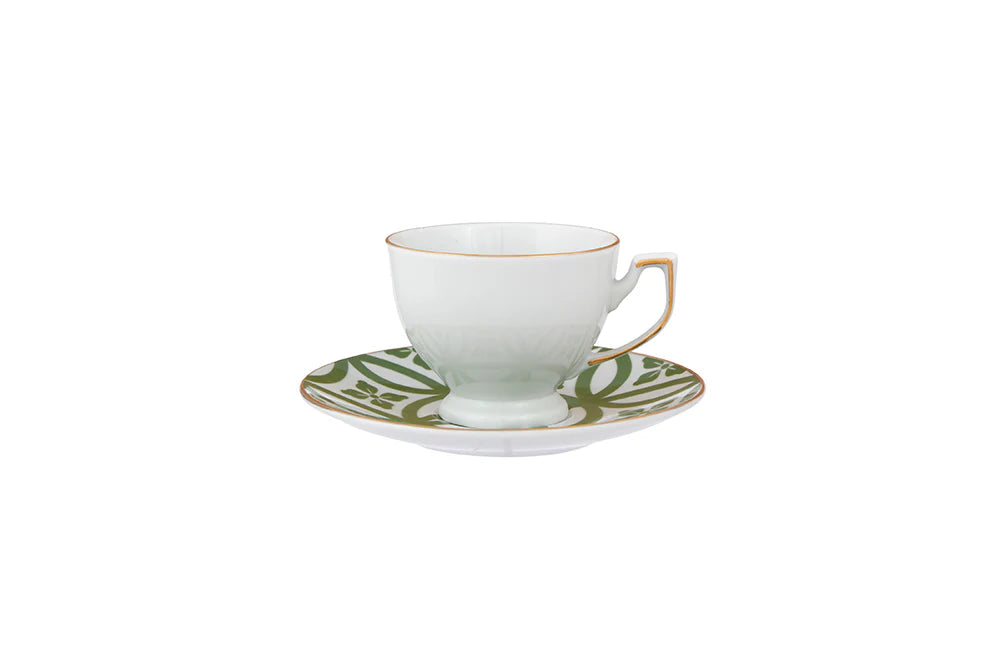 Porland Morocco Coffee Cup & Saucer Set - 12 Pieces, 80ml