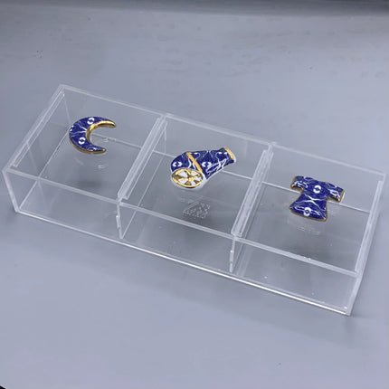 Zee Designs Plexi Glass Bleu Blanc Porcelain Knob Box