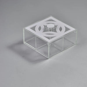 Zee Designs Plexi Glass Circles 4-Compartment Box