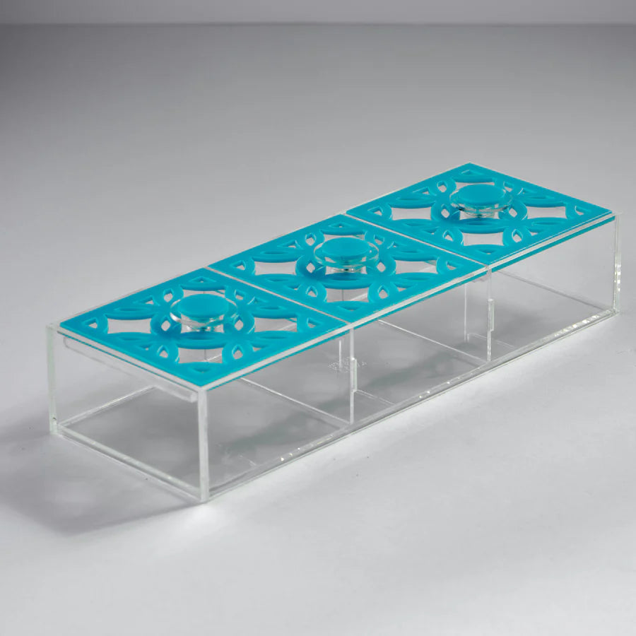 Zee Designs Plexiglass Circles Large 3-Compartments Box