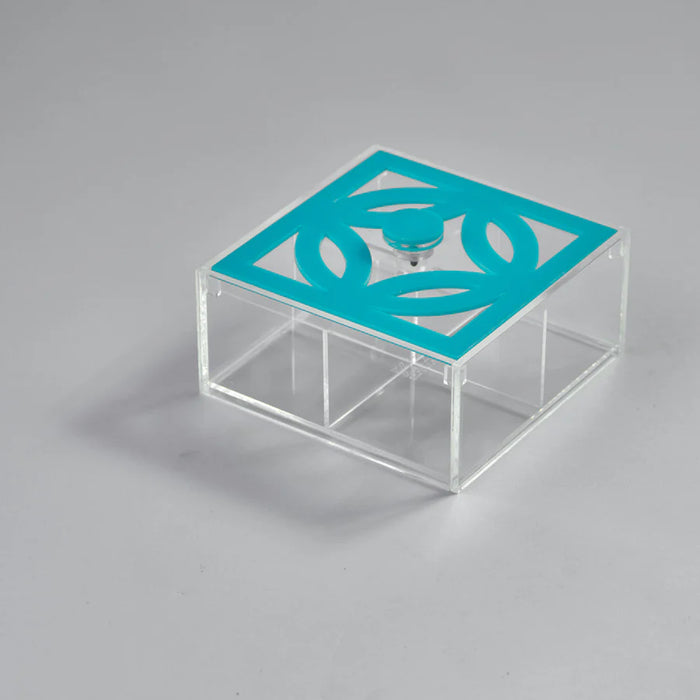 Zee Designs Plexiglass Circles Small Squared Divided Box