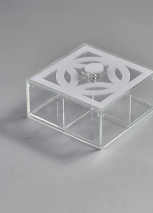Zee Designs Plexiglass Circles Small Squared Divided Box