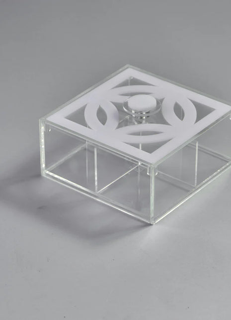 Zee Designs Plexiglass Circles Small Squared Divided Box