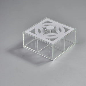 Zee Designs Plexiglass Circles Small Squared Divided Box