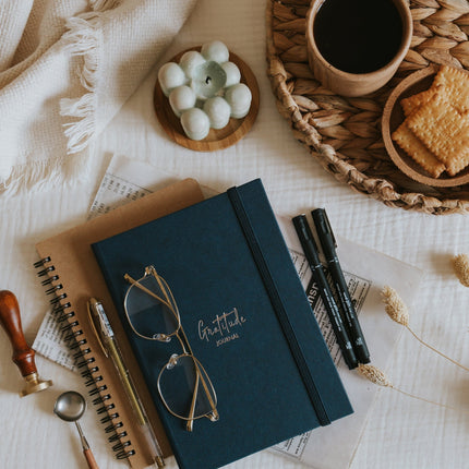 The Words Co Gratitude Navy blue Journal