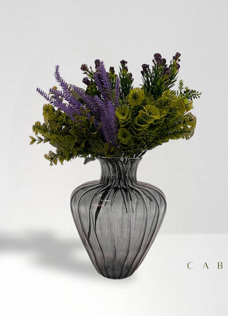Cabin Corner Dark Grey Pyrex Vase.