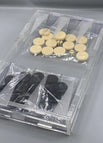 Traditional Design with Ivory Tokens / Black & White / Small (30*18*4) closed
