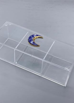 Zee Designs Plexi Glass Bleu-Blanc Porcelain Knob Box