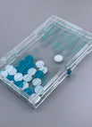 Basic Tawla Design / Turquoise & White / Small (30*18*4) closed