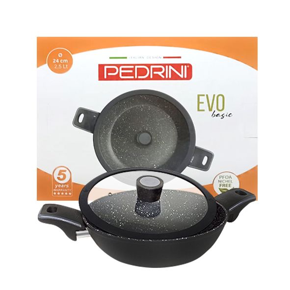 Pedrini Evo Skillet D 24 with Glass Lid