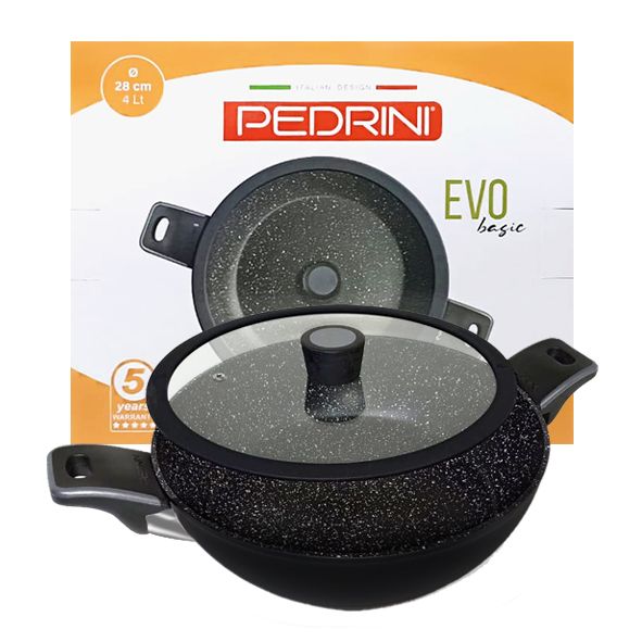 Pedrini Evo Skillet D 28 with Glass Lid