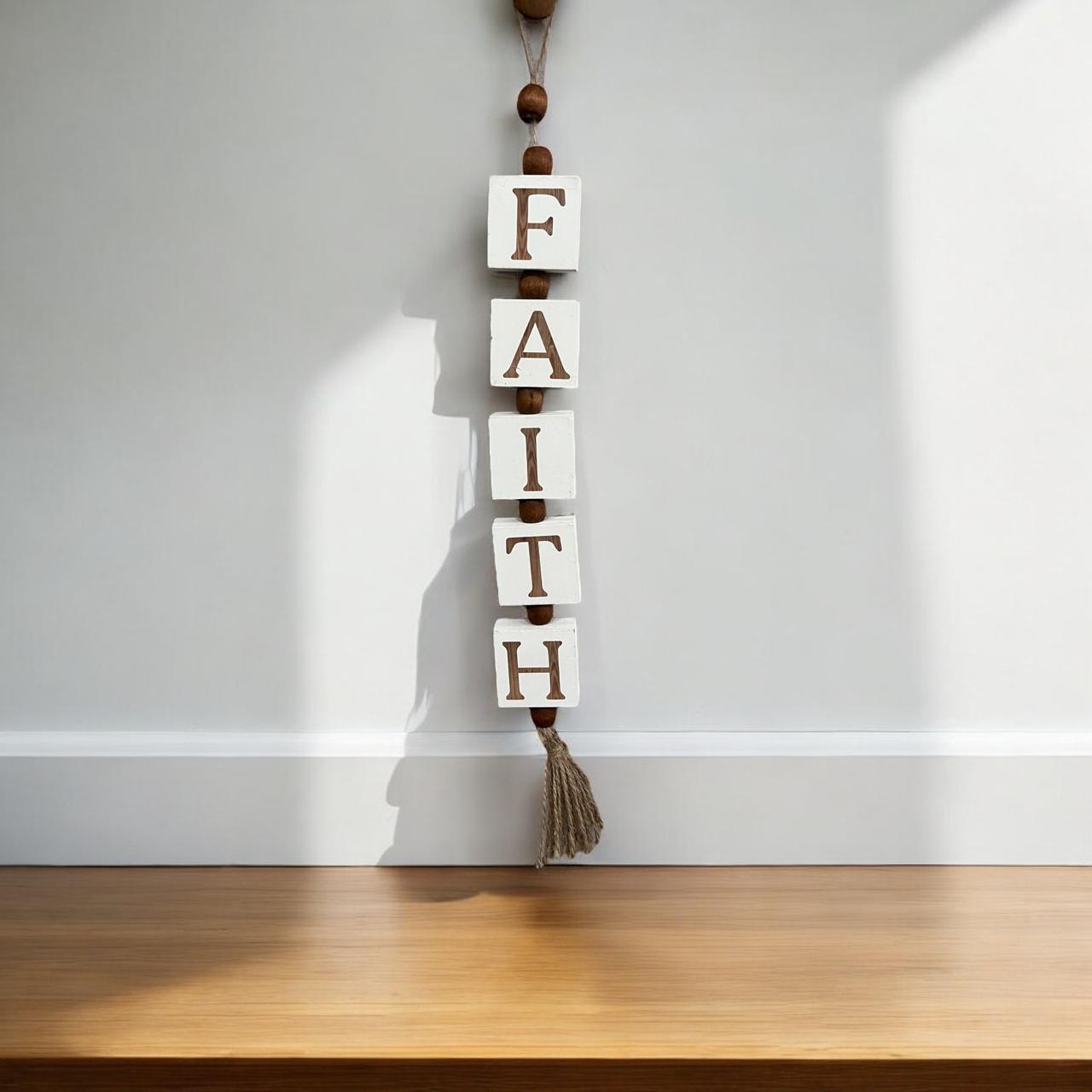 The Words Co Faith Square blocks White