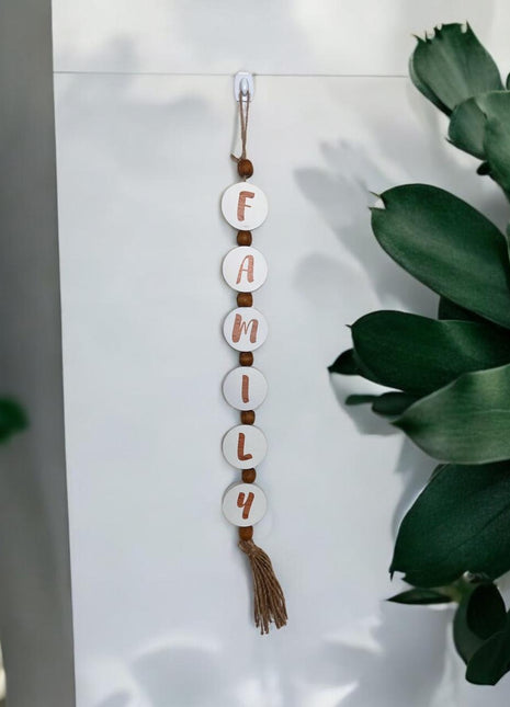 The Words Co Family Letters beads garland White